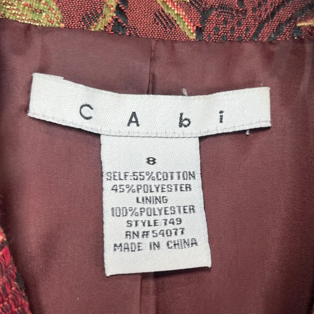 Cabi Jacobean Floral Tapestry Brocade Coat Women's‎ sz 8 Mulberry Guinevere 749